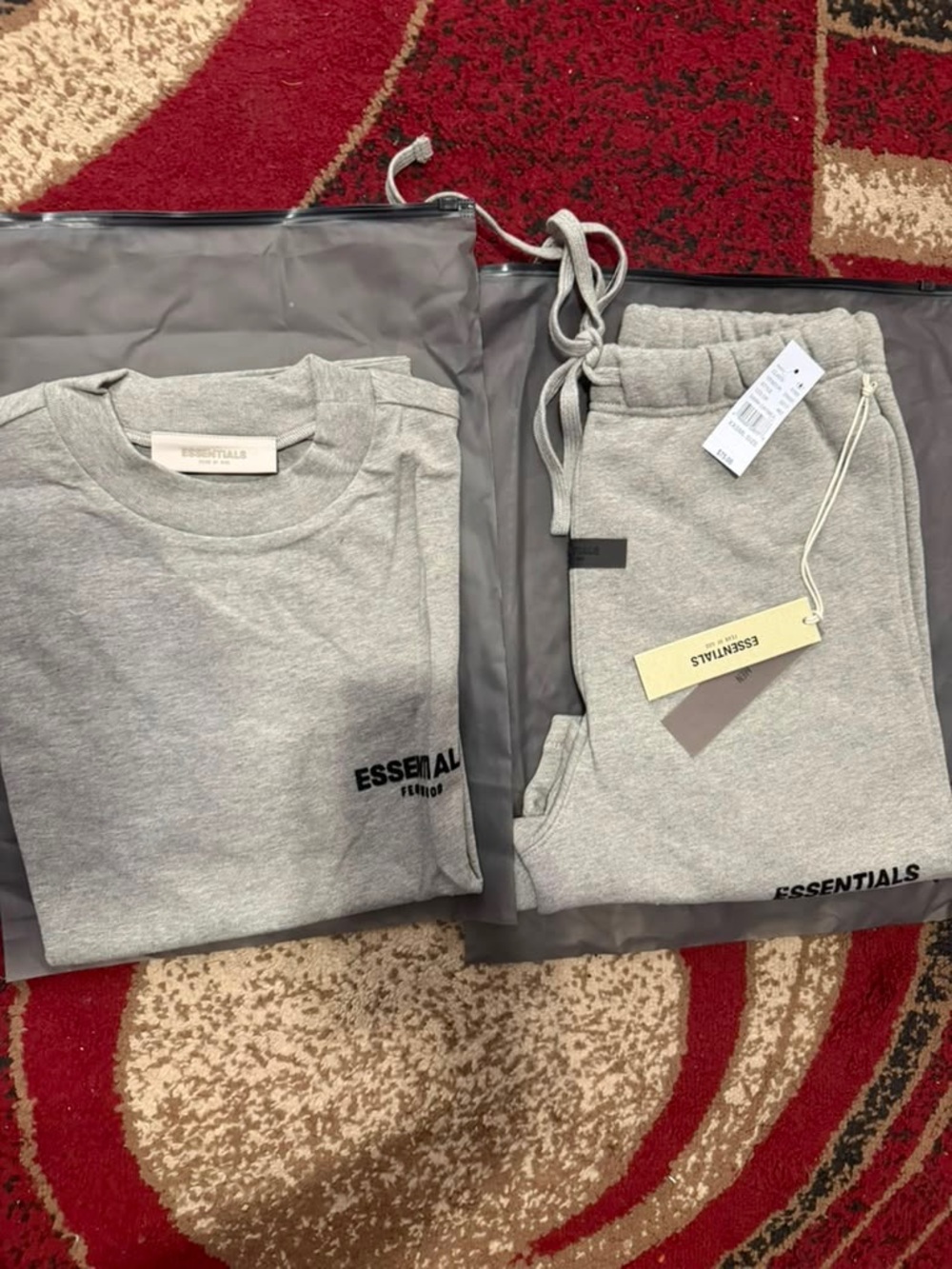 ESSENTIALS Light Grey Crewneck & Jogger Set